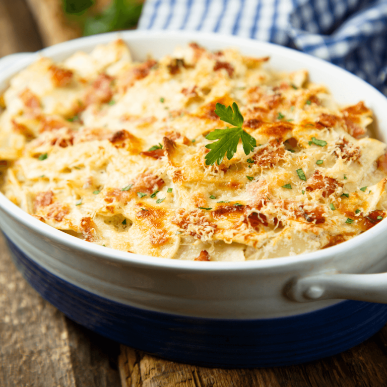 Gratinado de batata e frango