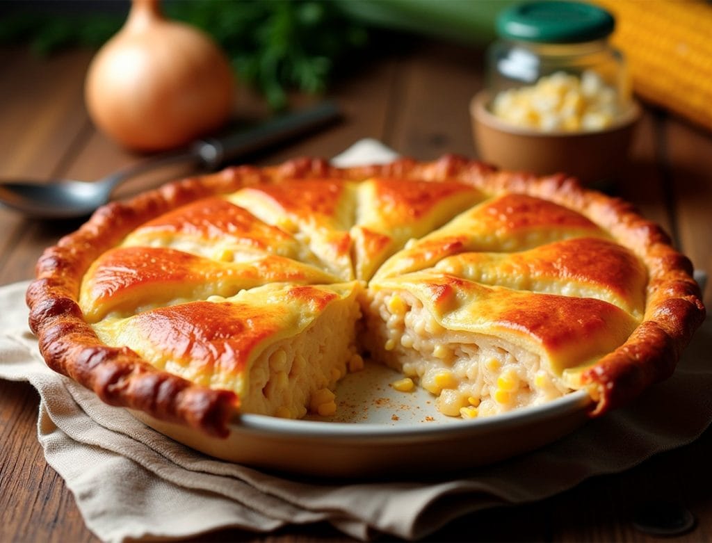 Torta de Frango Ad´oro com Recheio Cremoso de Milho e Catupiry