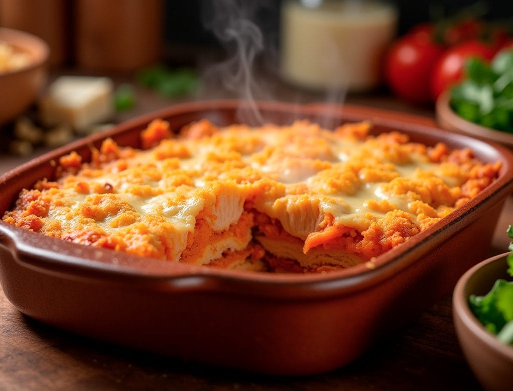 Batata Doce em Camadas com Frango Ad´oro Desfiado