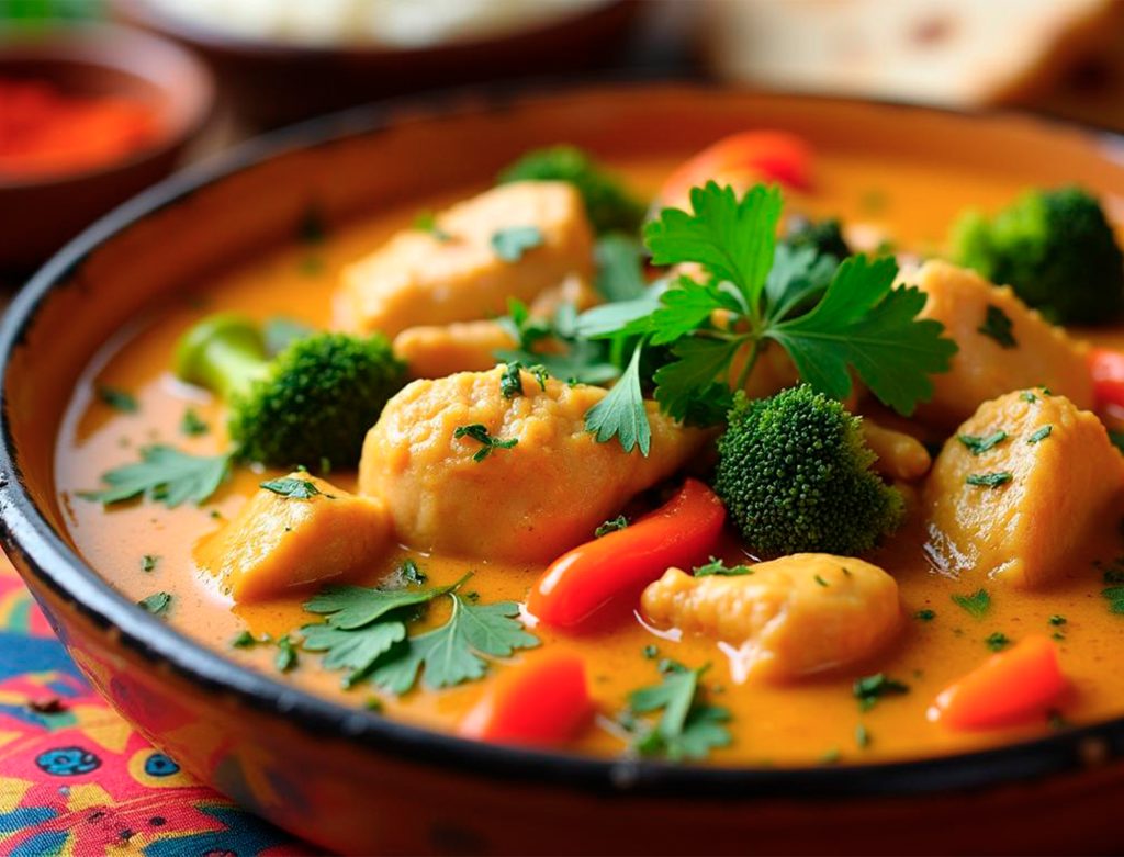 Frango Ad'oro ao Curry com Leite de Coco e Legumes: Uma Jornada de Sabores Exóticos e Saudáveis