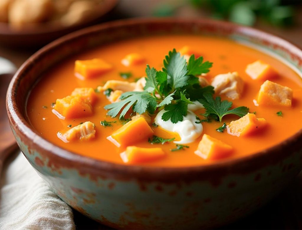 Sopa de Batata-Doce com Frango Ad'oro: O Abraço Quente da Nutrição em Uma Tigela
