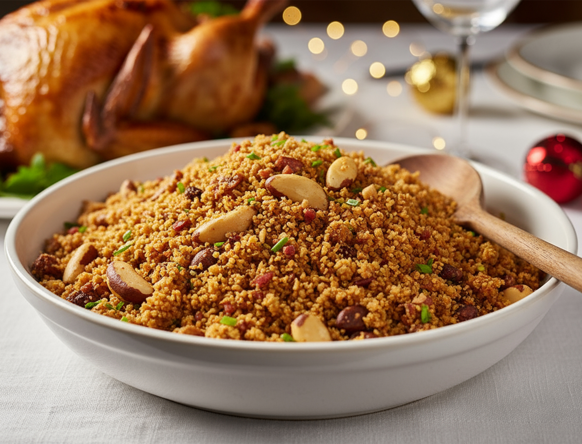 Farofa Crocante de Castanhas do Pará e Baru com Bacon - A Crocância Que Não Pode Faltar!