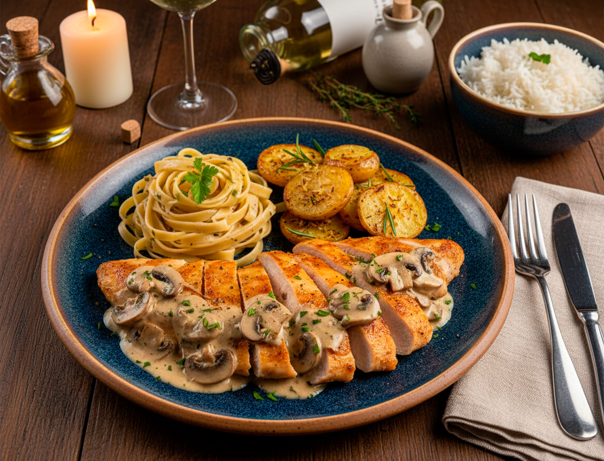 Escalopes de Filé de Peito Ad’oro com Molho de Cogumelos Frescos – Sofisticação de Restaurante no Conforto da Sua Casa!
